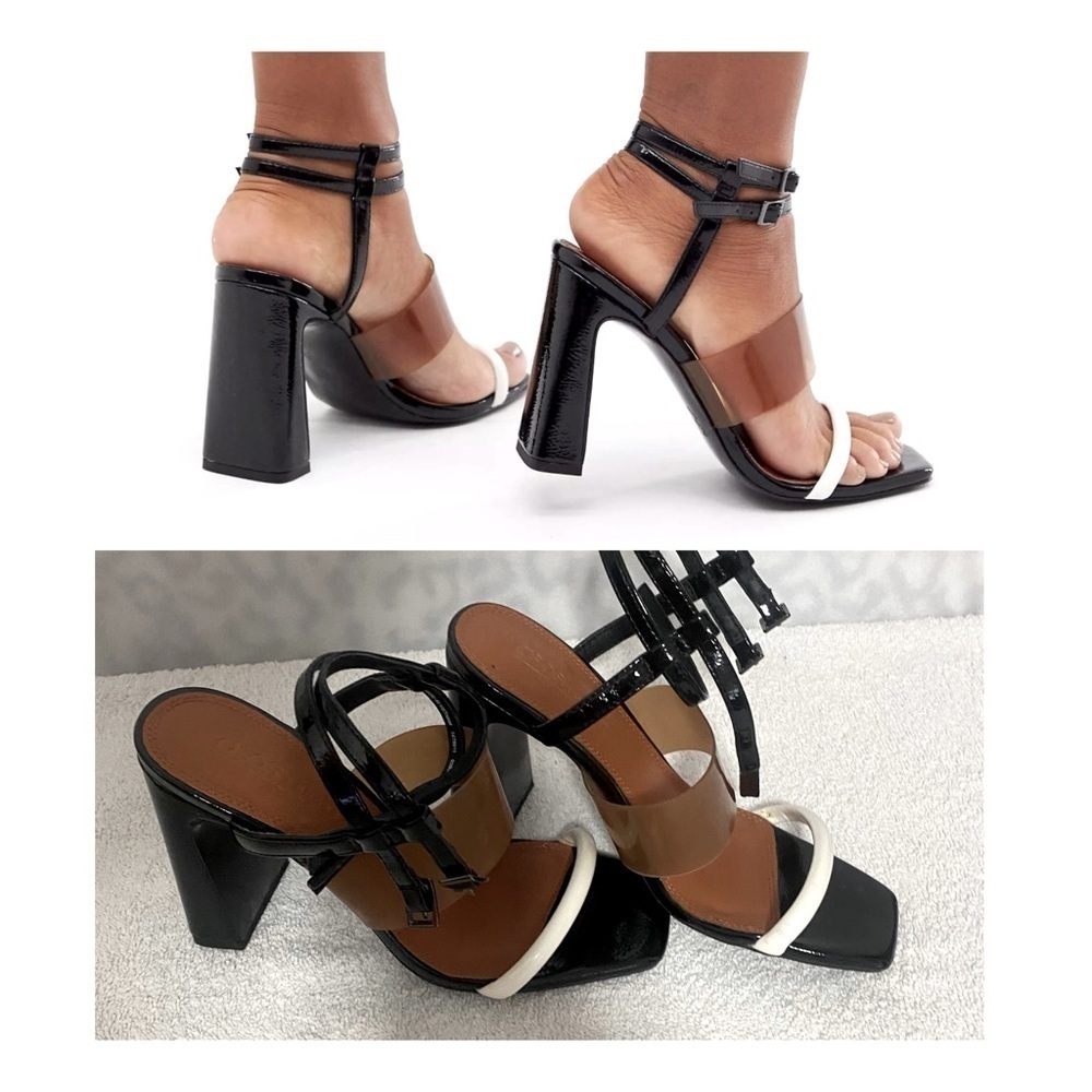 ASOS DESIGN Women’s Native Triple Strap Block Heeled Sandals Size UK 3/US 5 NWOT